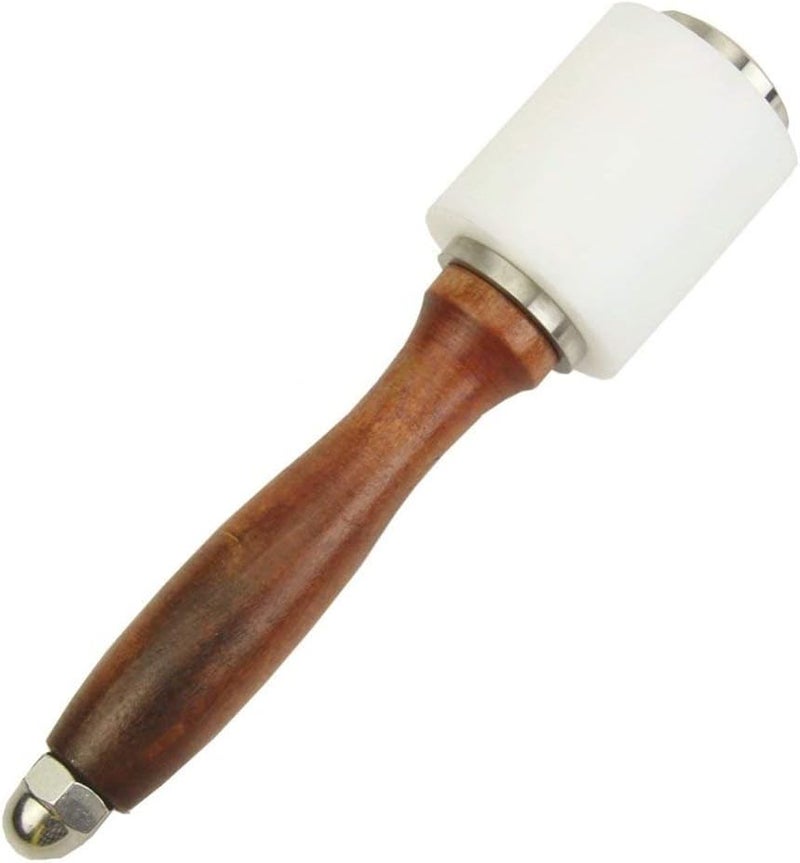 Evwoge Nylon Head Leather Carving Hammer Mallet For Leatherwork Leather Cowhide Sew Club DIY Leathercraft Wooden Mallet Wood Handle (I-Head) - Image 1